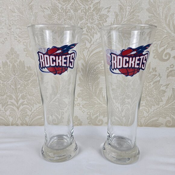 Houston Rockets Fan Bundle 2 Steins Mirrored License Plate with Plate Holder - Picture 2 of 10